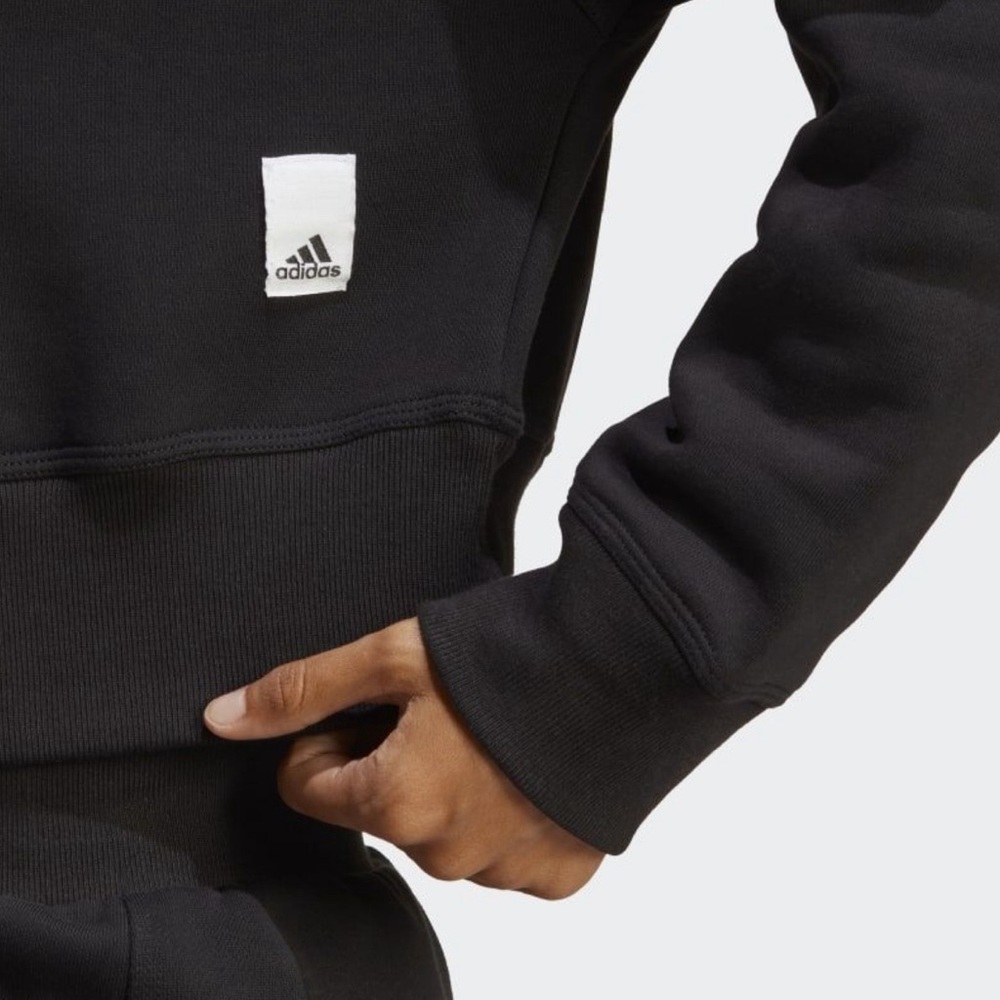 ADIDAS Women's Black Lounge Fleece Sweatshirt and Joggers Set Size XS - Picture 13 of 14